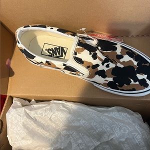 Cow print Slip on Vans